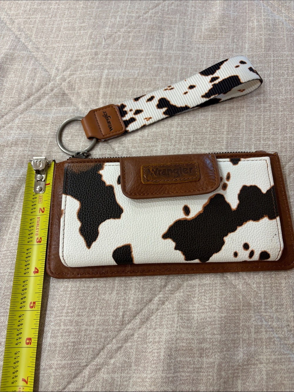 Wrangler Brown, Black & White Cow-Print Wristlet Wallet - Picture 9 of 9